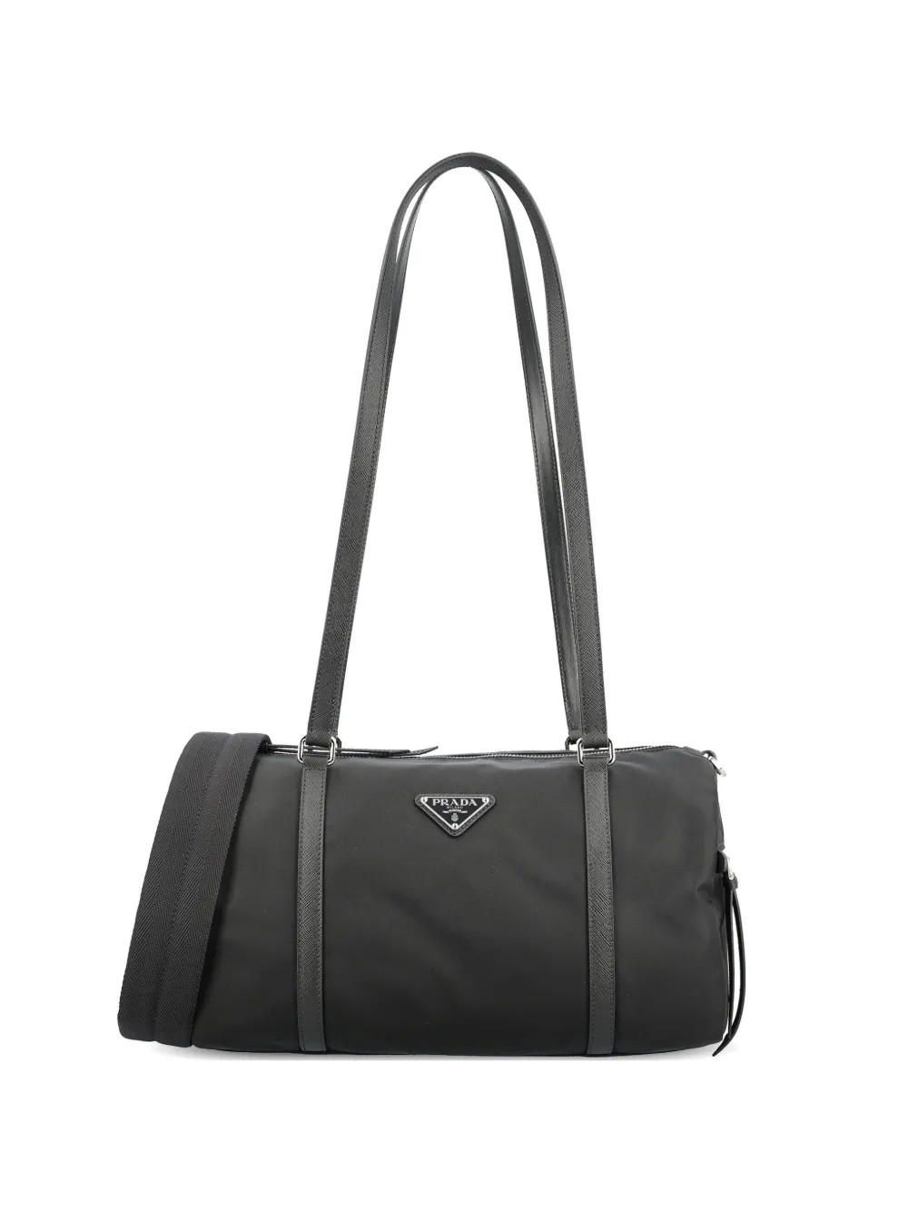 Prada logo-plaque shoulder bag - Nero