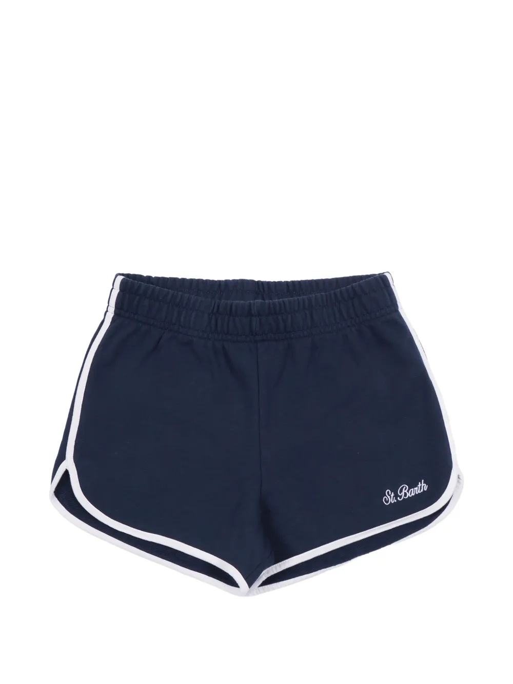 MC2 Saint Barth Kids Curly contrast-trim embroidered shorts - Blau