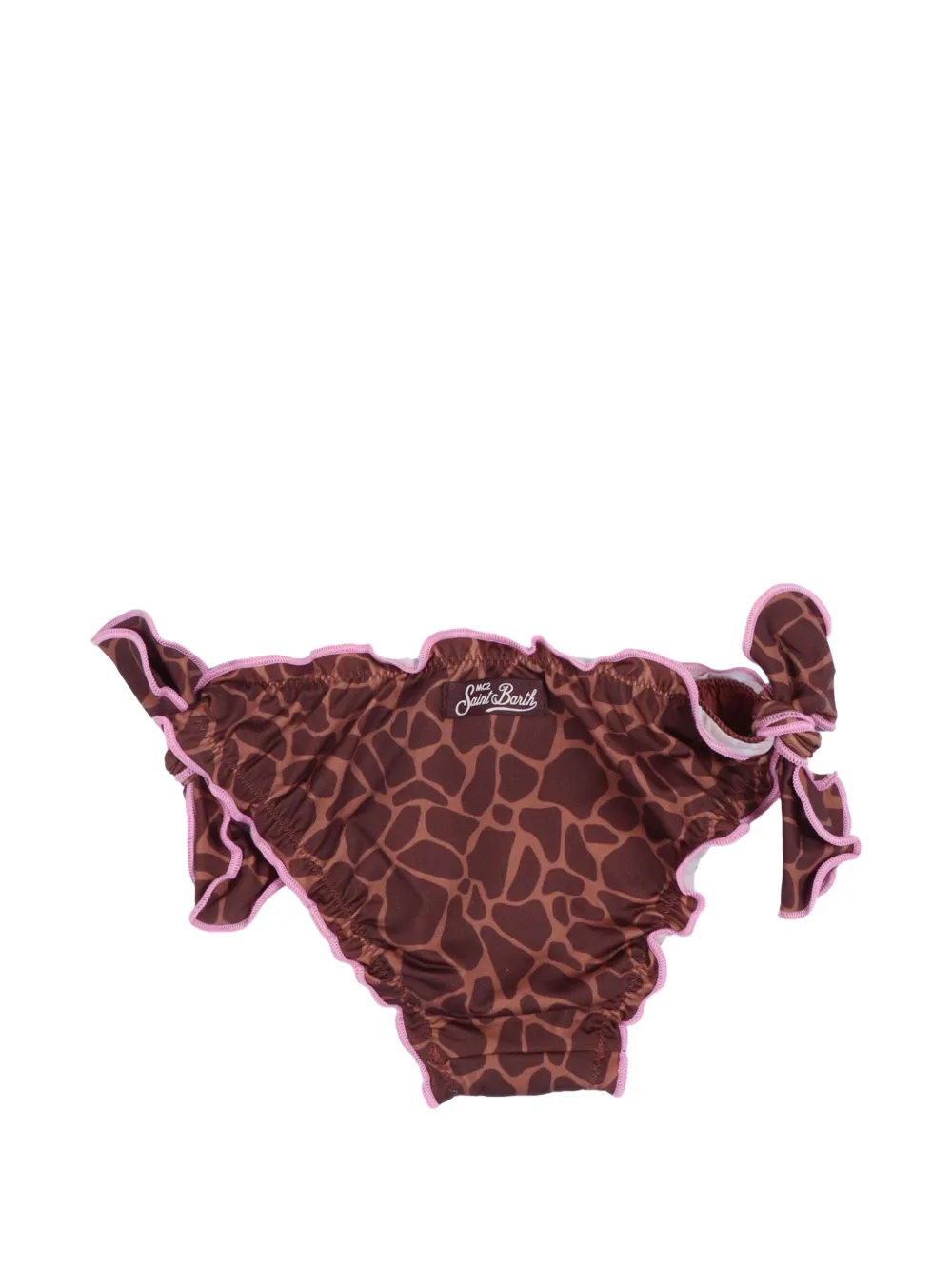 MC2 Saint Barth Kids Bikinibroek met giraf-print en ruches Bruin