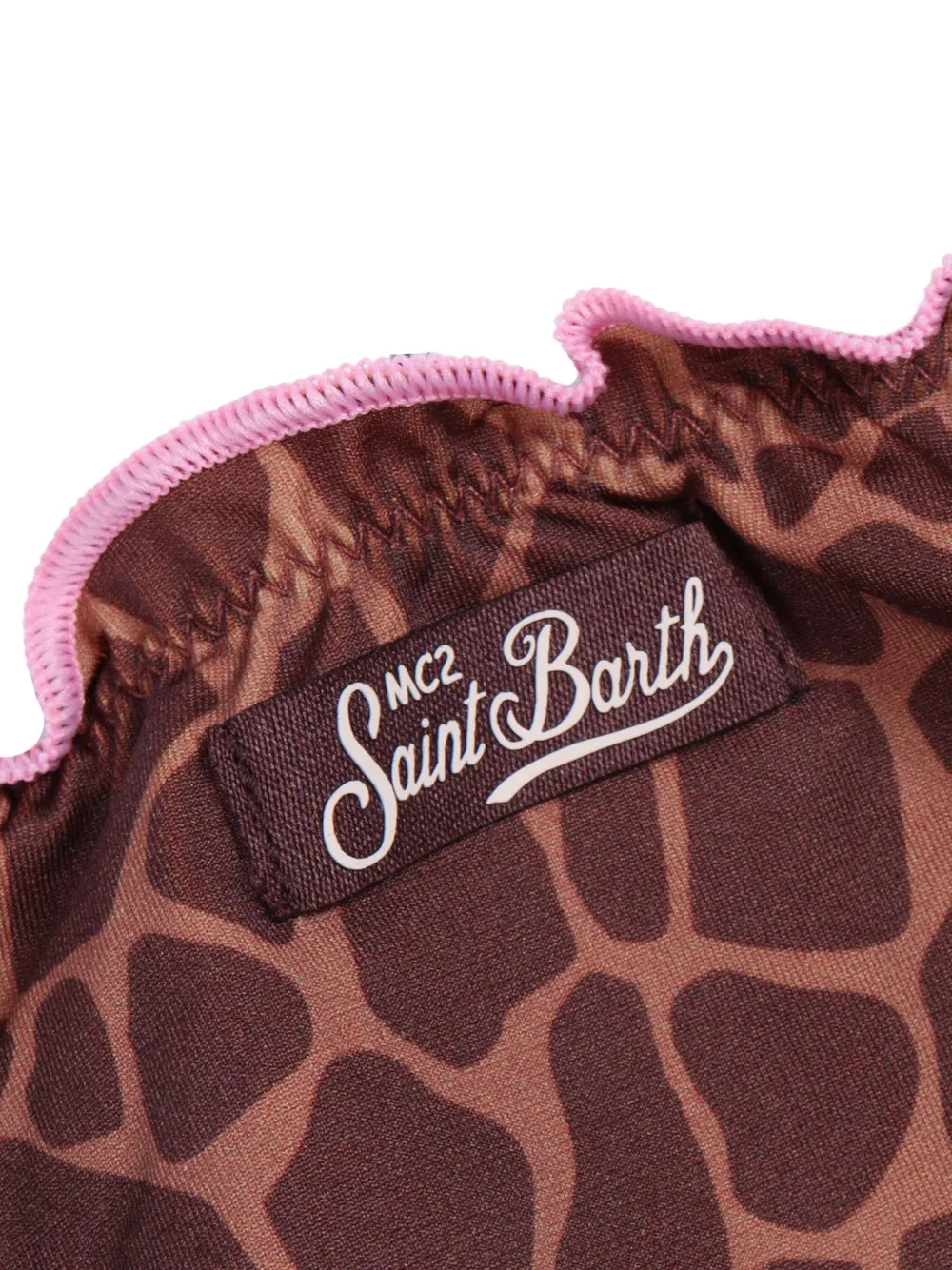 MC2 Saint Barth Kids Bikinibroek met giraf-print en ruches Bruin