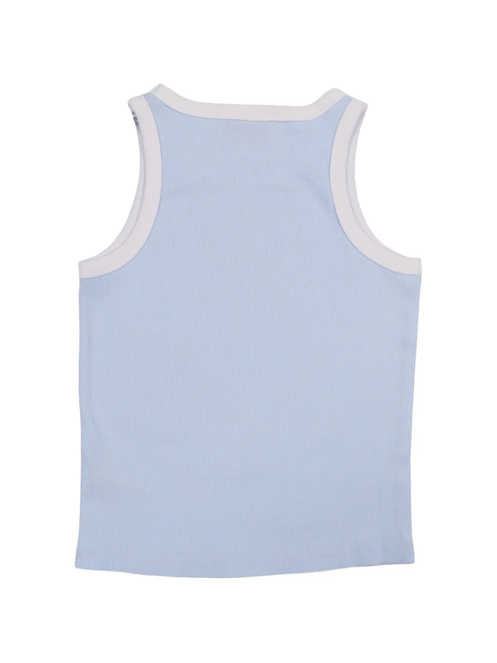 MC2 Saint Barth Kids Blue ribgebreide tanktop met borduurwerk Blauw