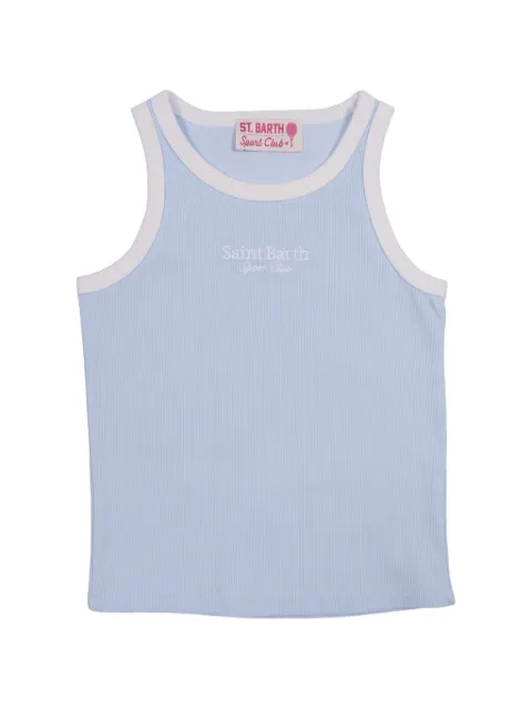 MC2 Saint Barth Kids camiseta tejida Blue de canalé bordado