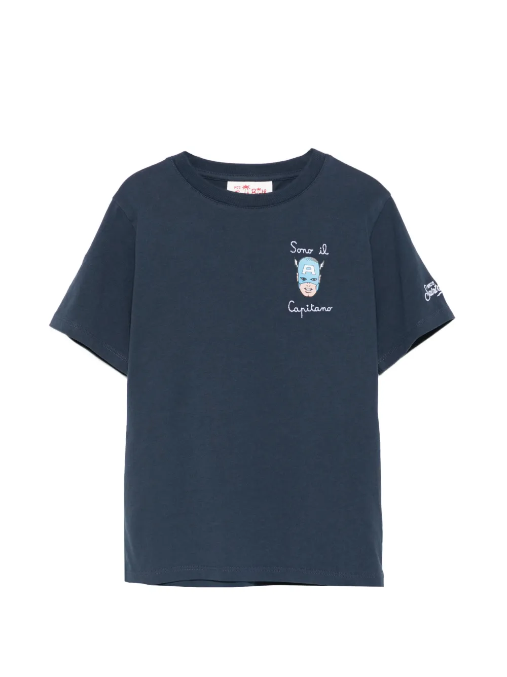 MC2 Saint Barth Kids X Marvel Comics crew-neck embroidered T-shirt - Blu