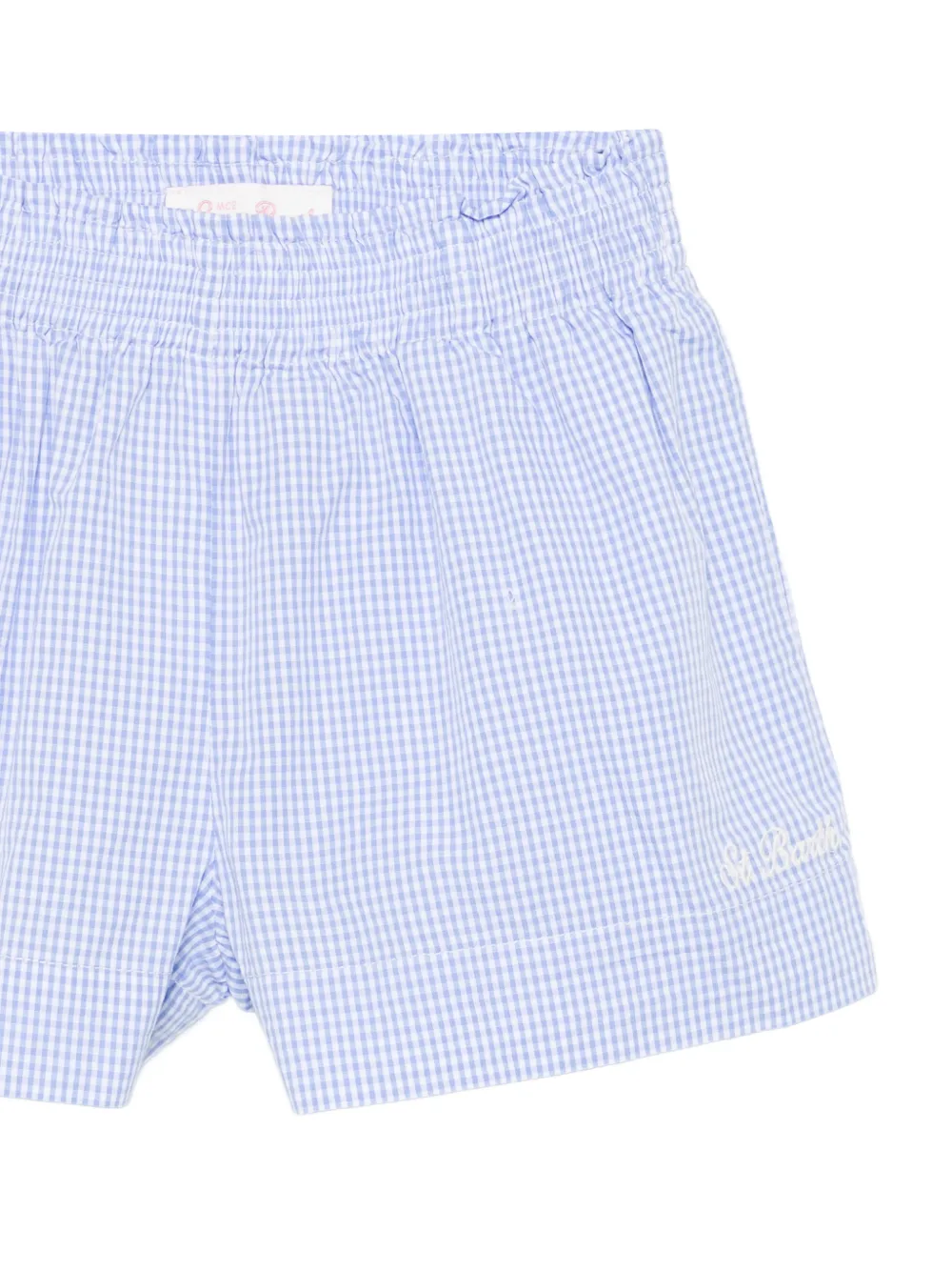 MC2 Saint Barth Kids Meave shorts met gingham-ruit Blauw