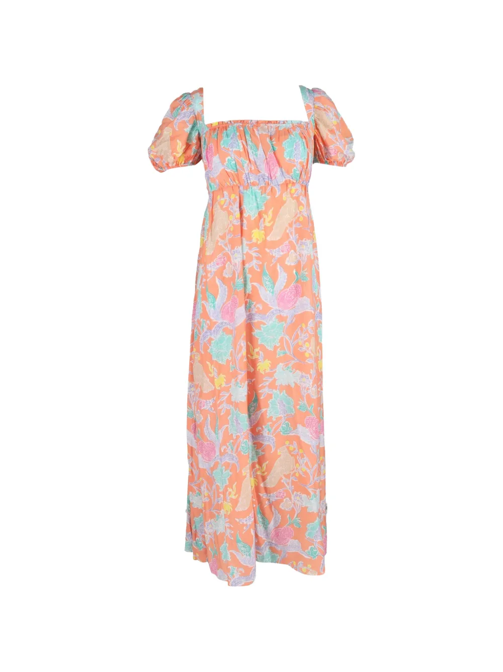 Diane Von Furstenberg Vintage 2022 Dhalia puff-sleeve A-line dress - Arancione