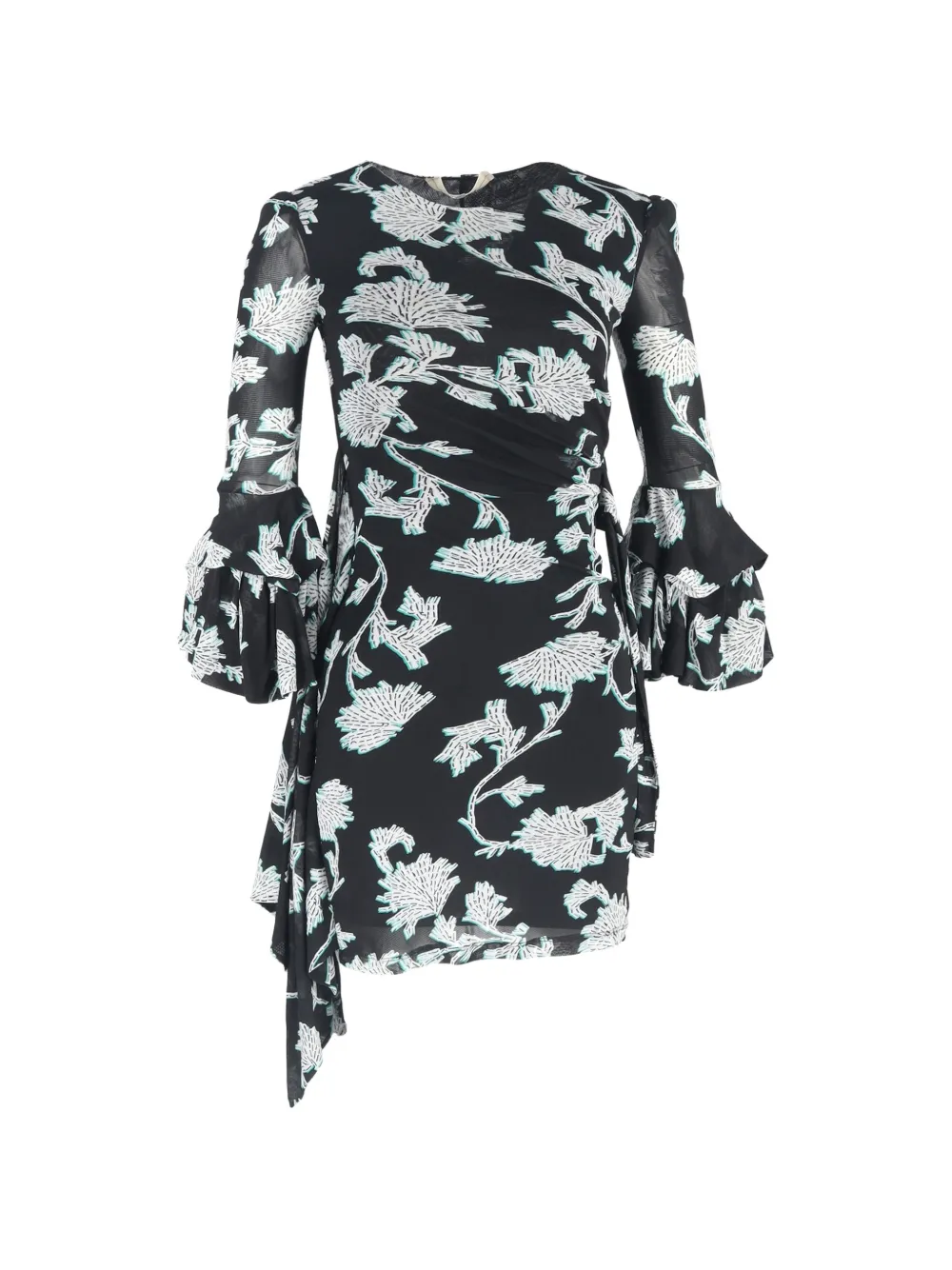 Diane Von Furstenberg Vintage 2021 mini wrap floral print dress - Nero