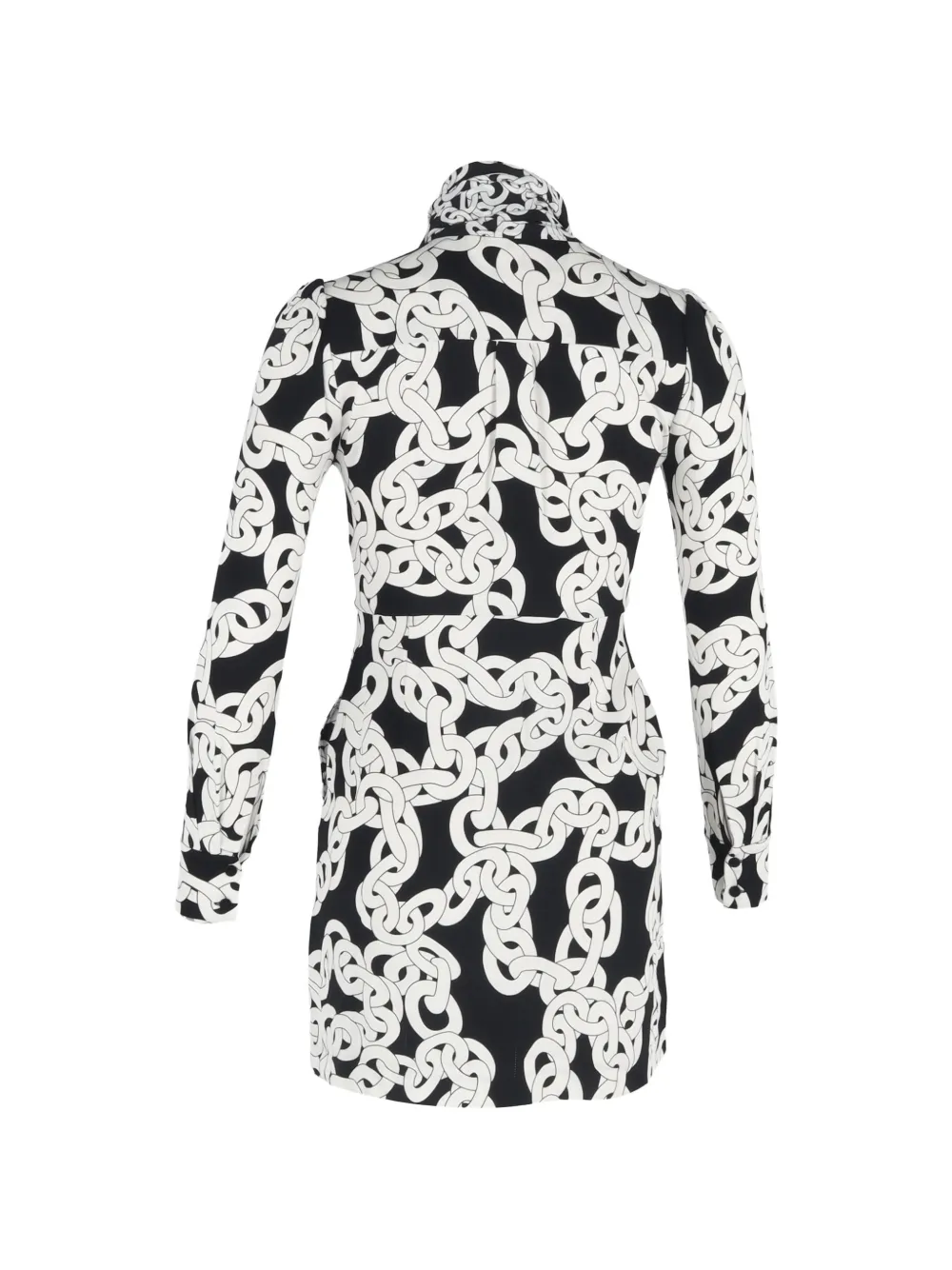 2022 Chain-Print Tie Dress
