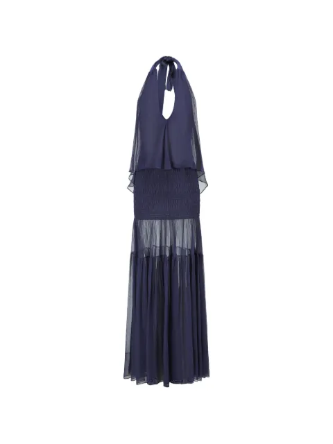OUDE WAAG shirred tiered silk maxi dress