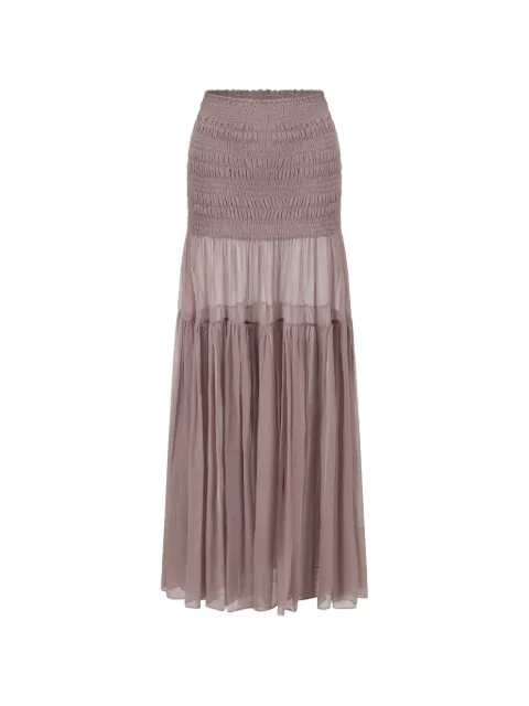 OUDE WAAG shirred tiered maxi skirt