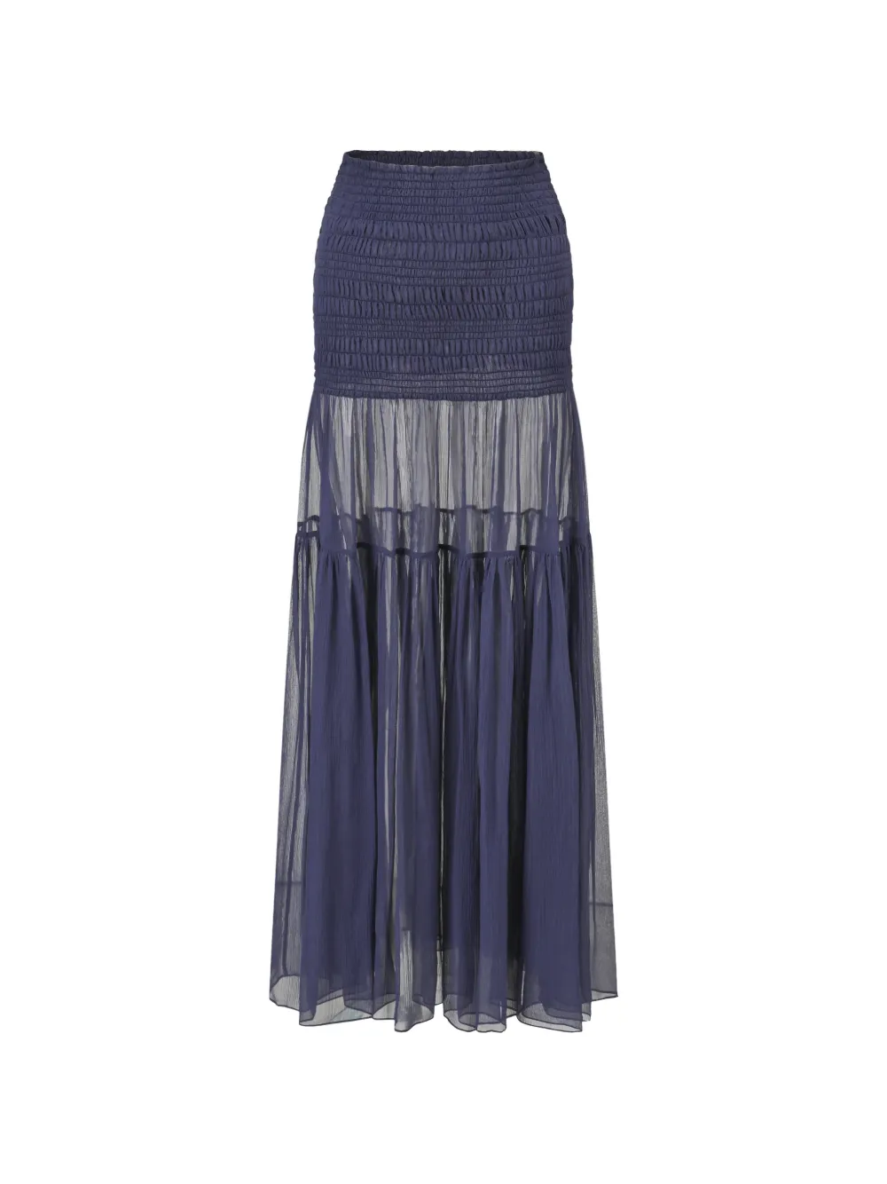 OUDE WAAG shirred tiered maxi skirt - Blu