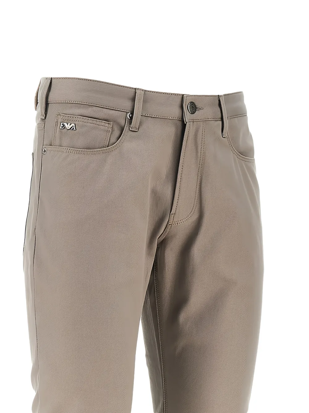 Emporio Armani Broek met logo en zak Beige
