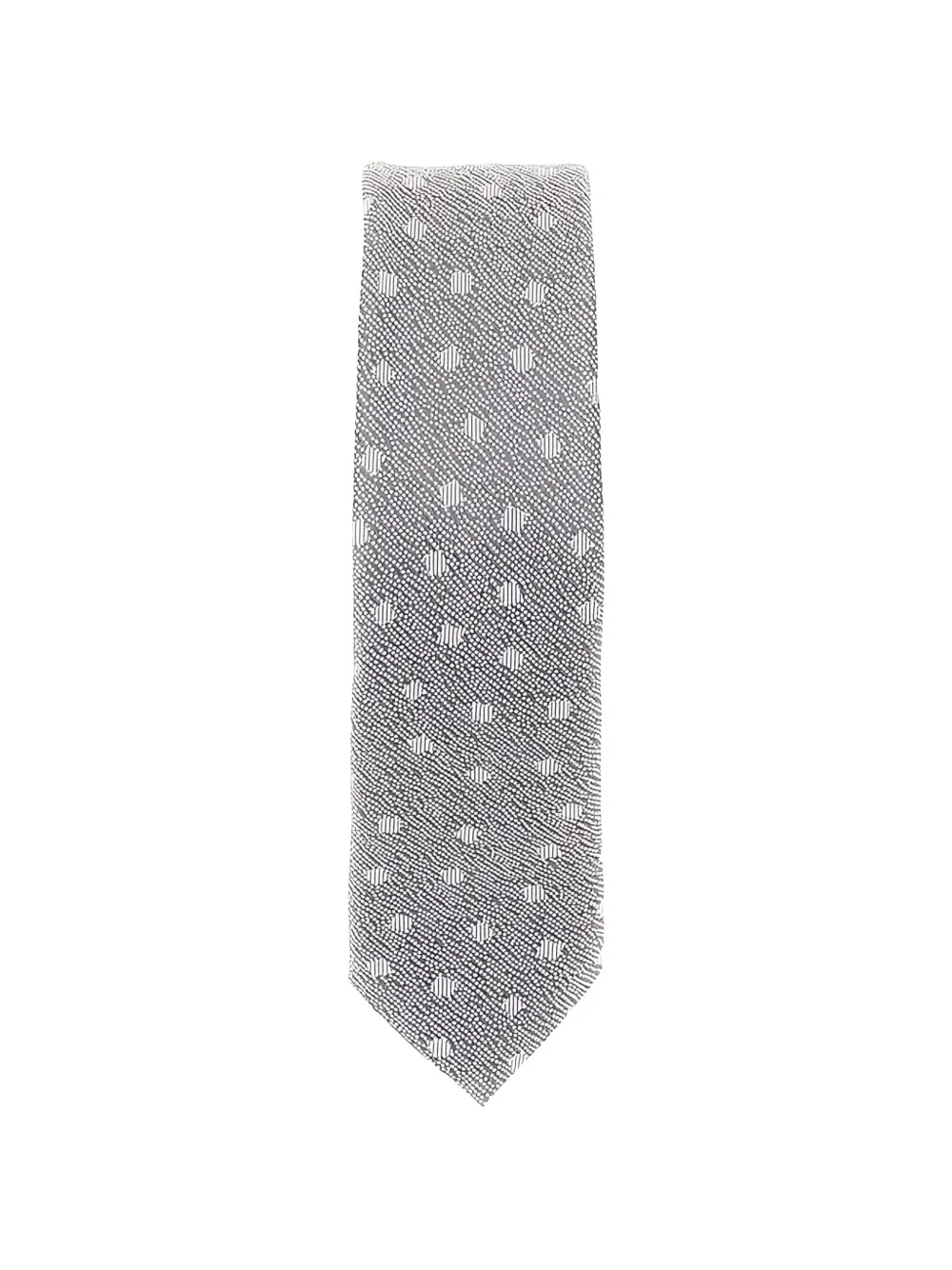 Emporio Armani dot-pattern silk tie - Grigio