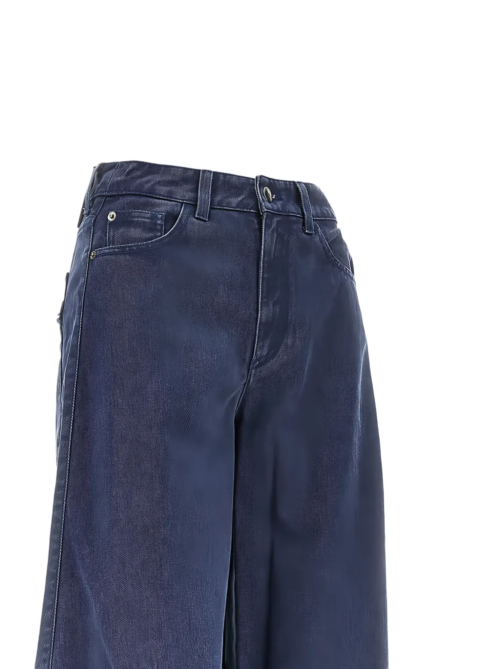 Emporio Armani Jeans met wijde pijpen en riemlus Blauw