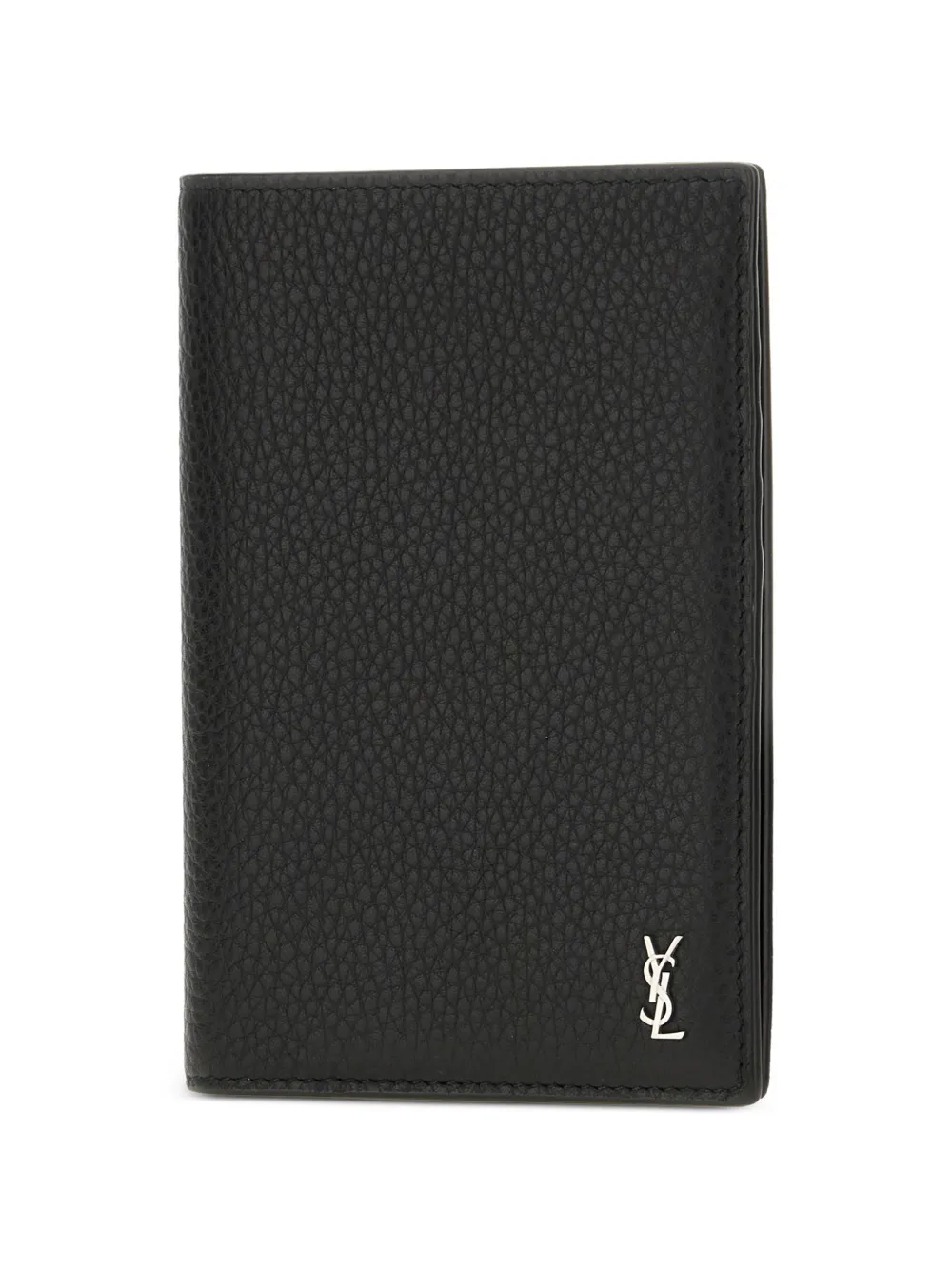 Saint Laurent Cassandre leren portemonnee met logo Zwart