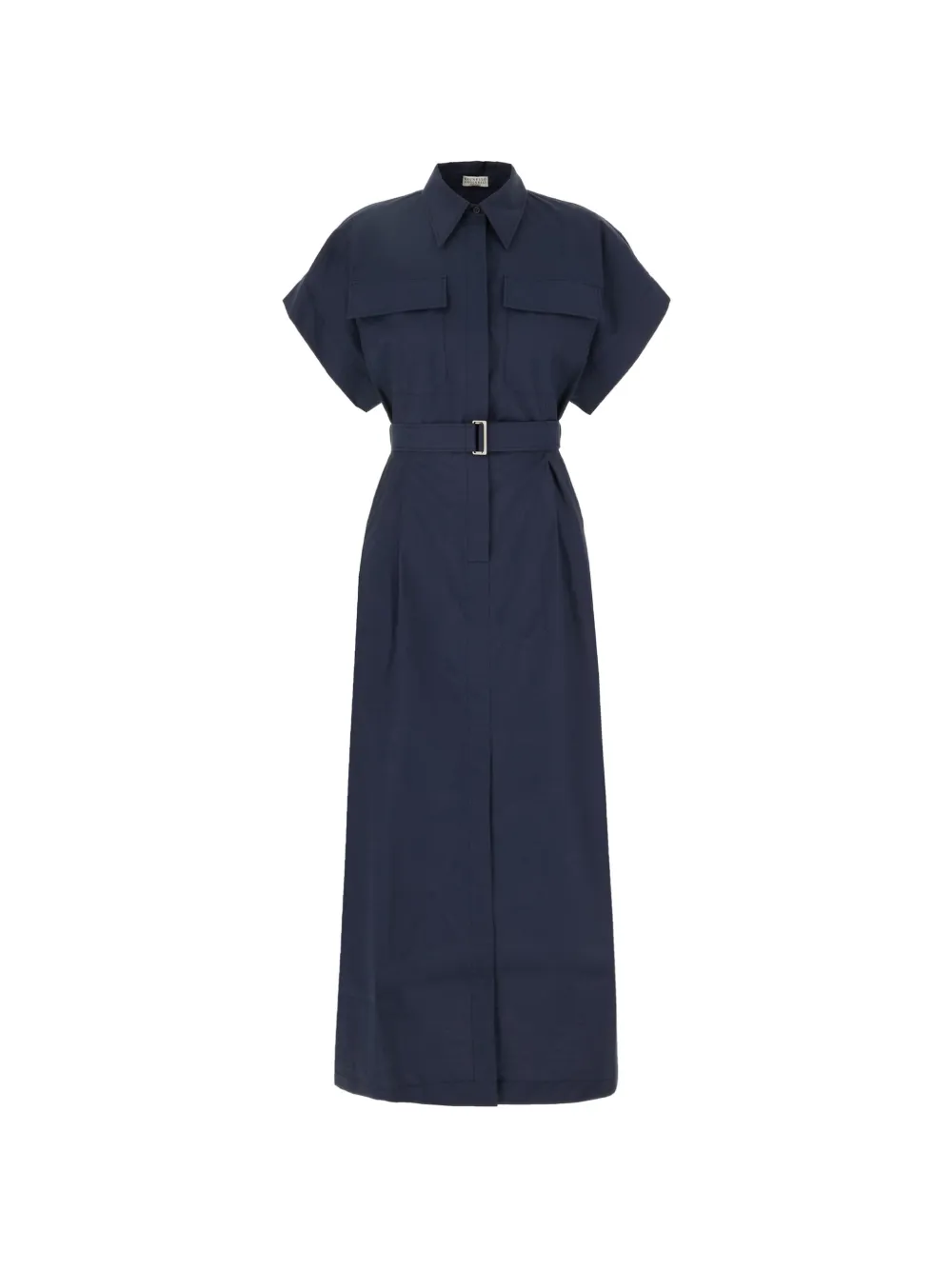 Brunello Cucinelli belted short-sleeve dress - Blu