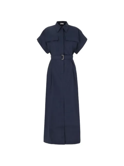 Brunello Cucinelli belted short-sleeve dress