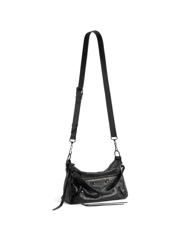 BALENCIAGA ザ・シティ レザー ショルダーバッグ Balenciaga ル シティ ジップ レザーショルダーバッグ S | ブラック