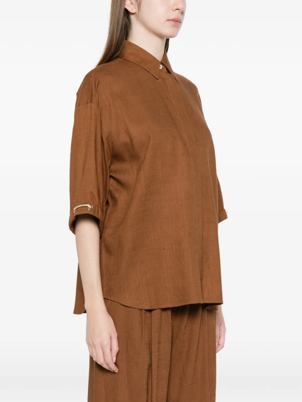  Herno Camicia Con Maniche Elasticizzate - Marrone 