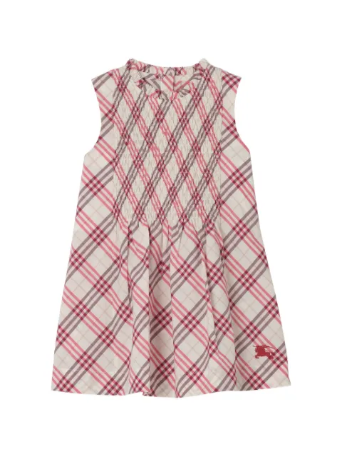 Burberry Kids vestido de algodón a cuadros