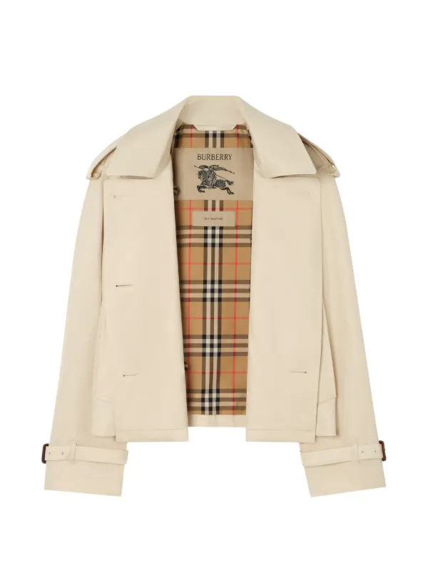 Burberry Cropped Tropical Gabardine Mayfair Trench Jacket