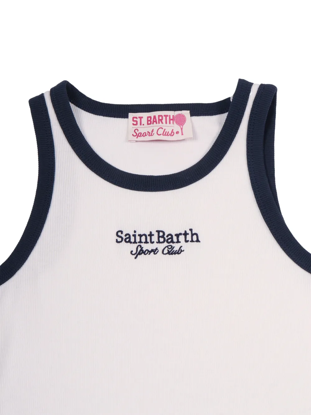 MC2 Saint Barth Kids Geribbelde tanktop met borduurwerk Wit