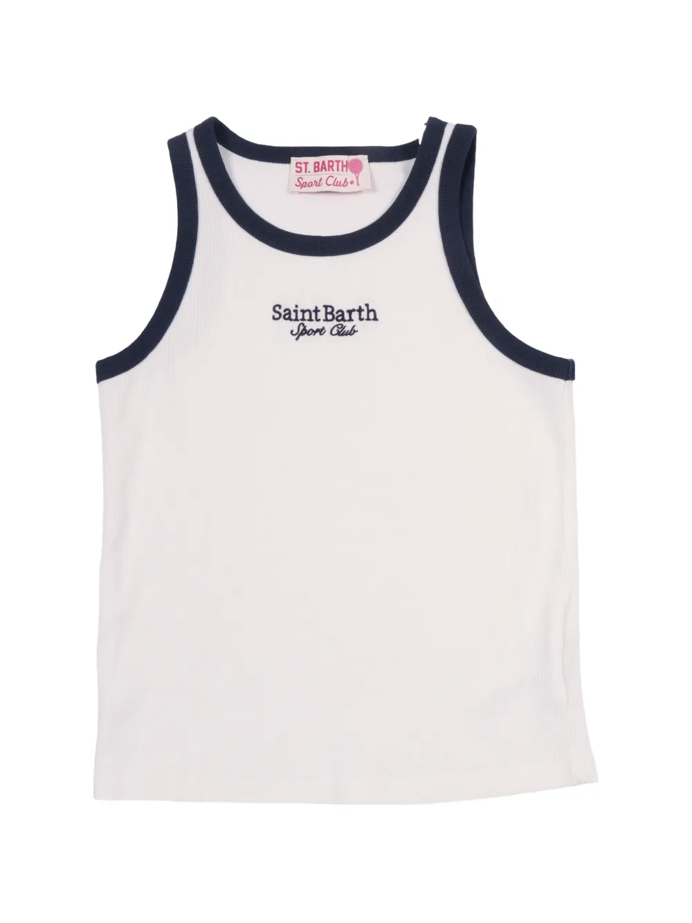 MC2 Saint Barth Kids Geribbelde tanktop met borduurwerk Wit