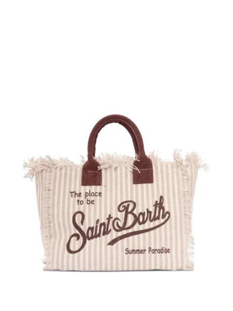 MC2 Saint Barth Kids Colette frayed striped tote bag