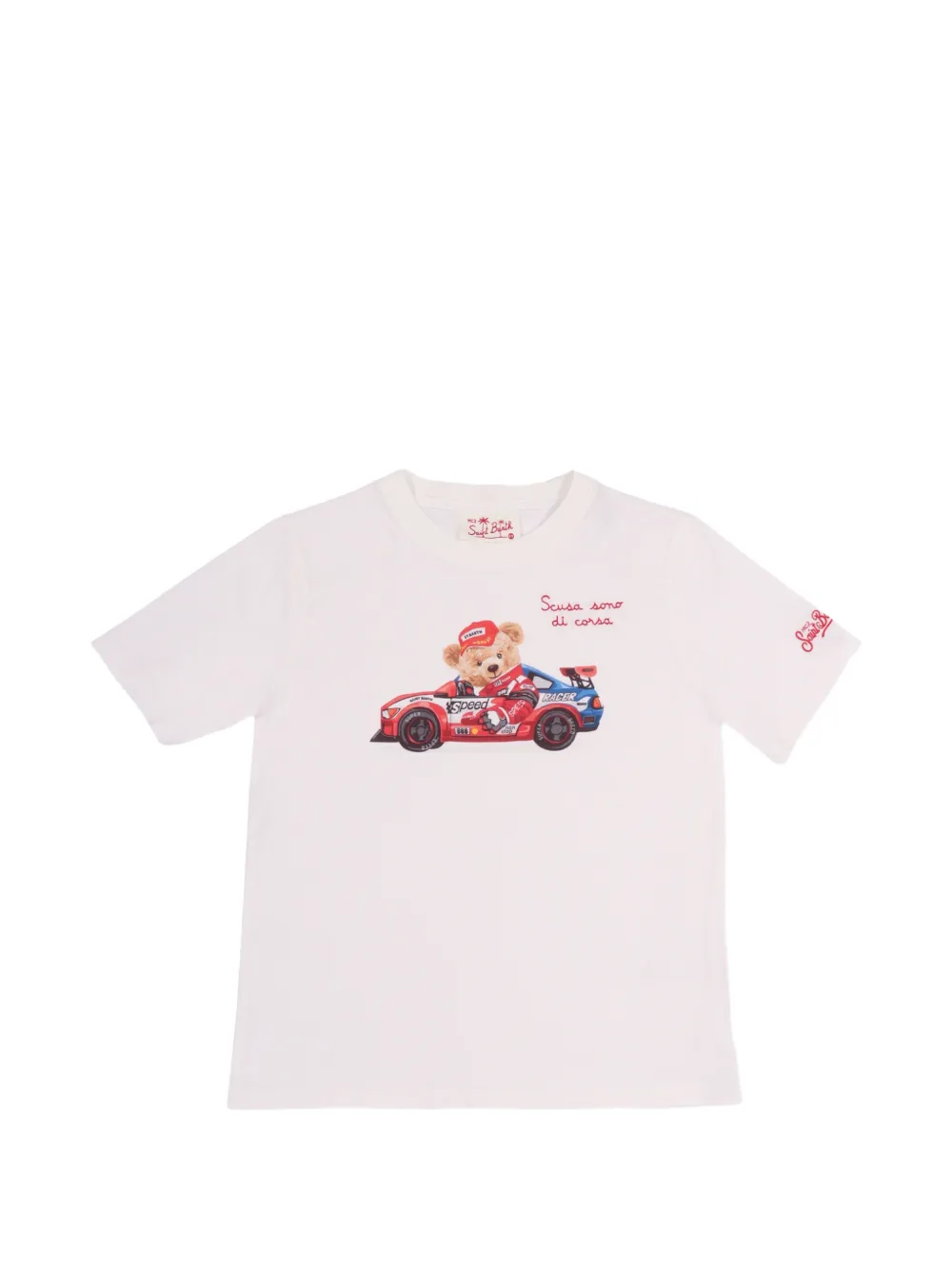 MC2 Saint Barth Kids T-shirt met print en borduurwerk Wit