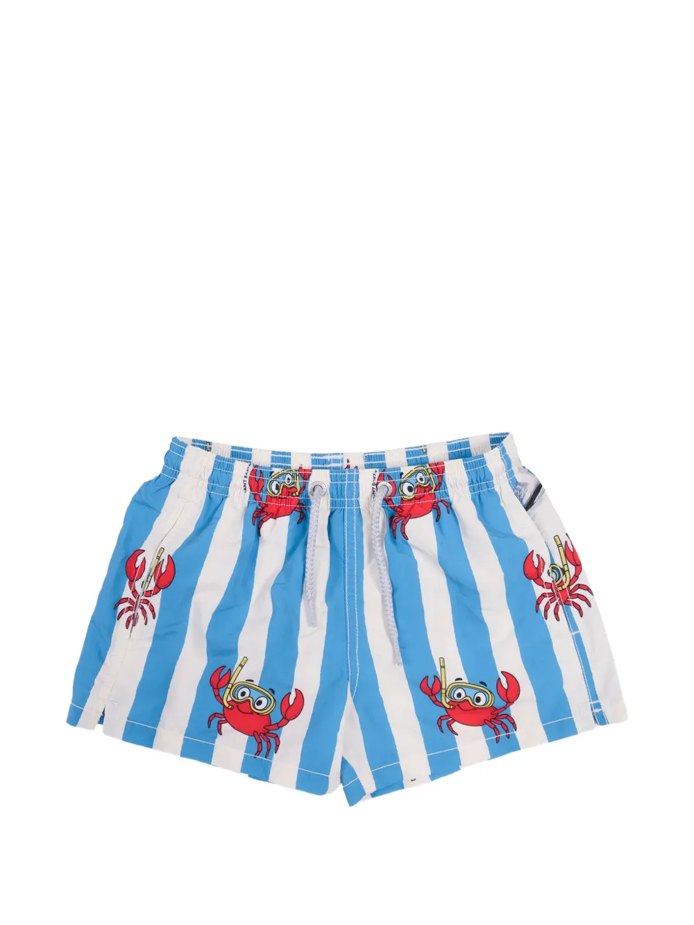 MC2 Saint Barth Kids crab-print striped swim shorts - Blau