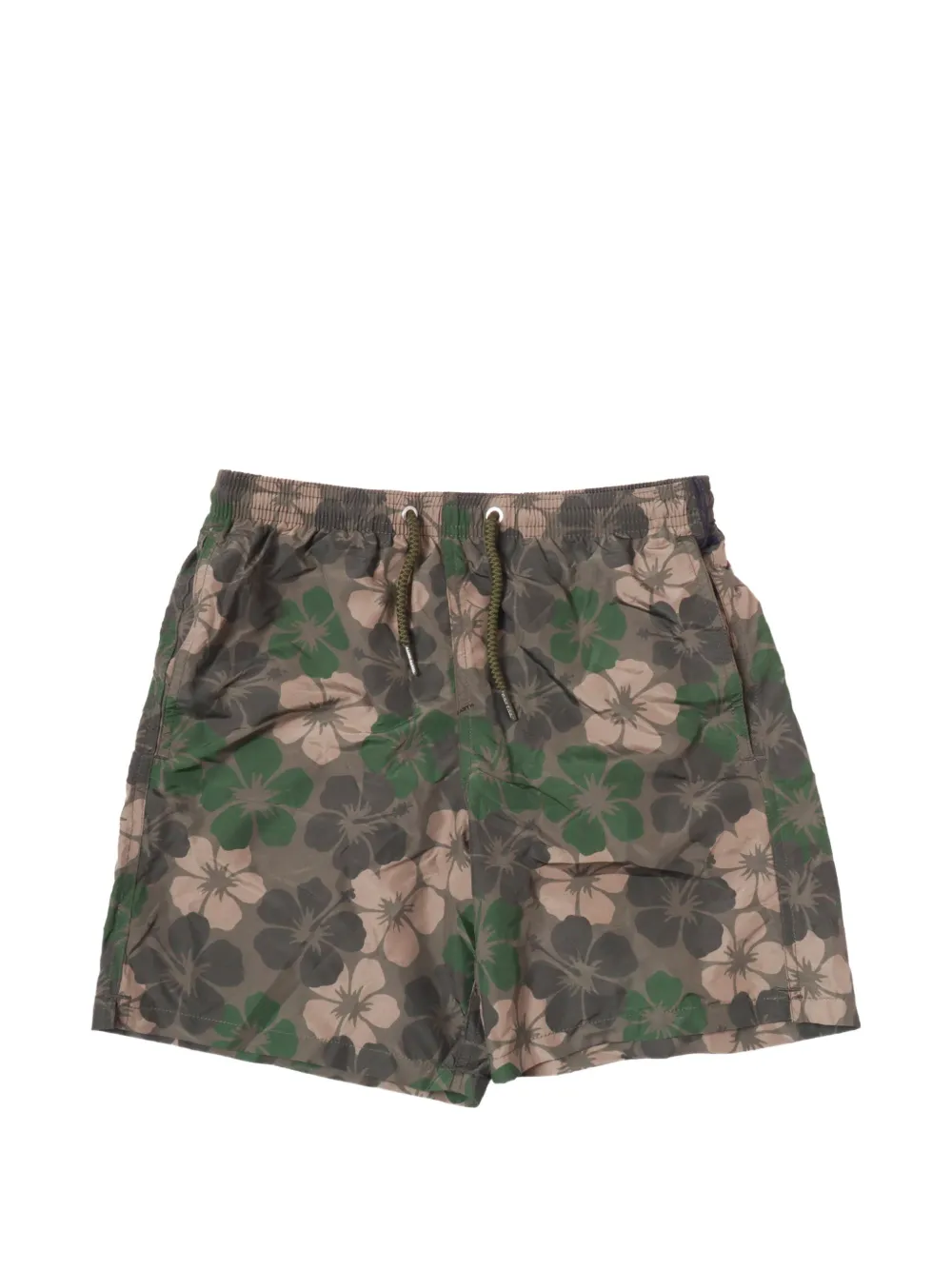 MC2 Saint Barth Kids Hibiscus-camo zwembroek Bruin