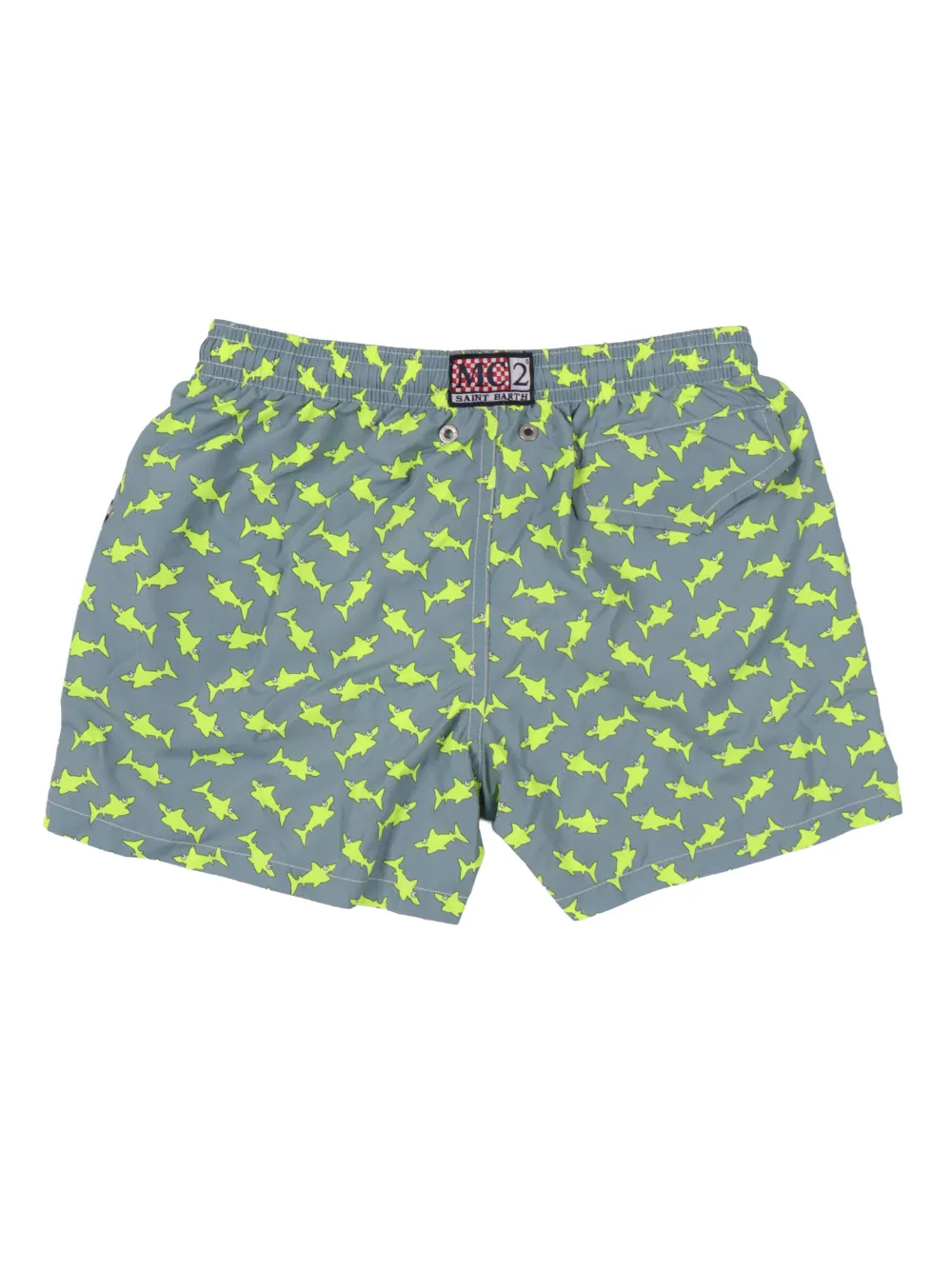 MC2 Saint Barth Kids Jean zwembroek met haaien-print Grijs