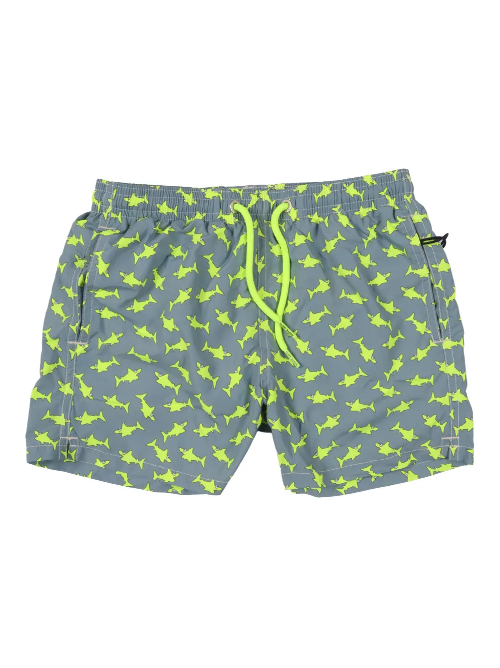 MC2 Saint Barth Kids Jean zwembroek met haaien-print Grijs