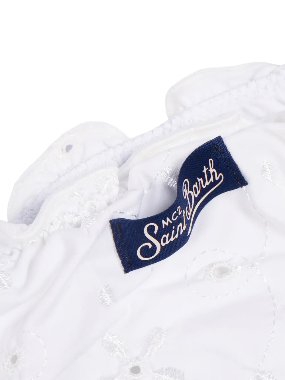  Mc2 Saint Barth Kids Bikini Sangallo Con Bordado Inglés - Blanco 