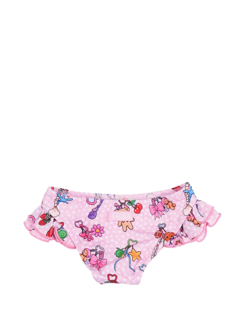 MC2 Saint Barth Kids Bikinibroek met ruches en bedel-print Roze