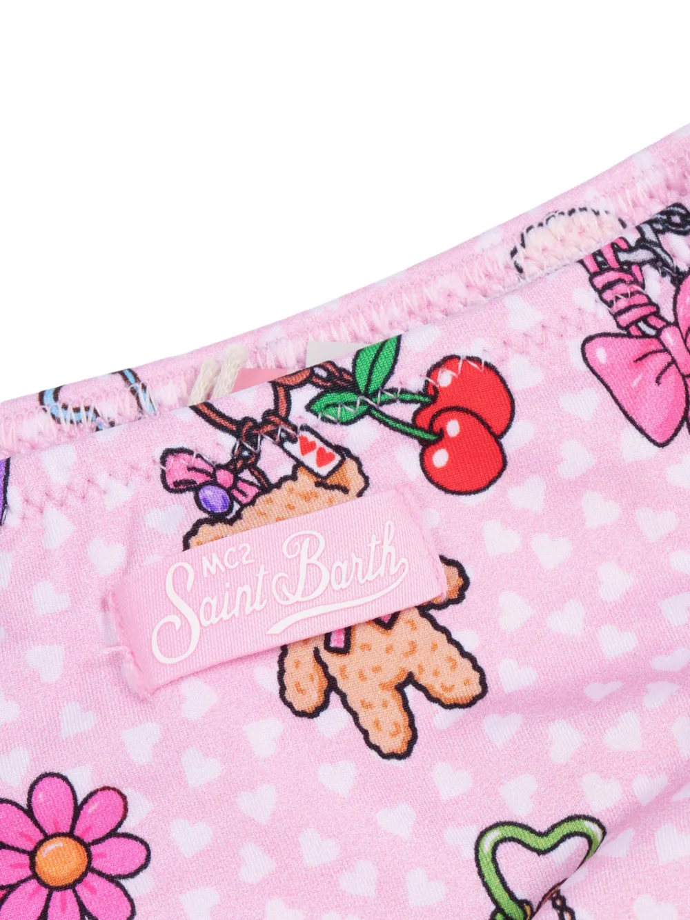MC2 Saint Barth Kids Bikinibroek met ruches en bedel-print Roze