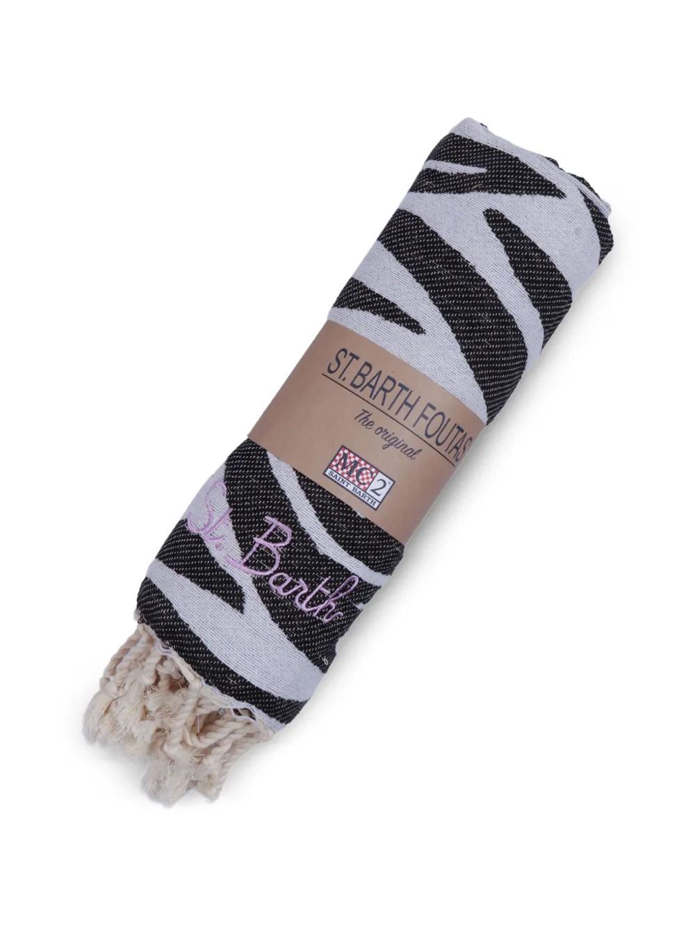 MC2 Saint Barth Kids Foutas zebra-print towel - Schwarz