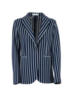 Henrik Vibskov Shady Pinstripe Lapel Jacket | Blue | FARFETCH