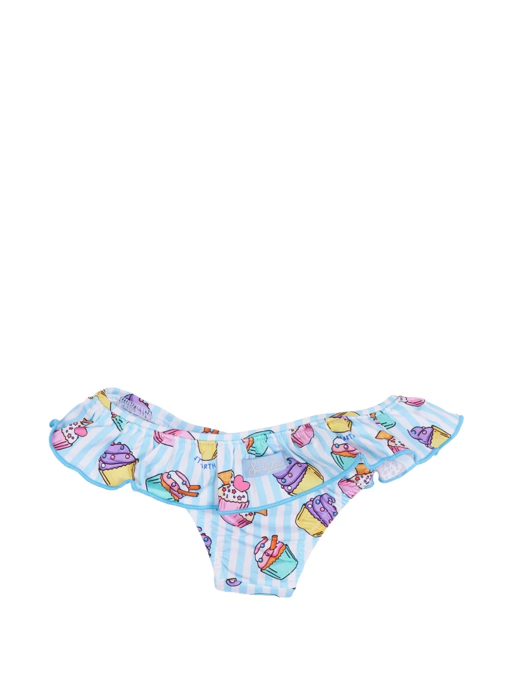 MC2 Saint Barth Kids Bikinibroek met capcake-print en ruches Blauw