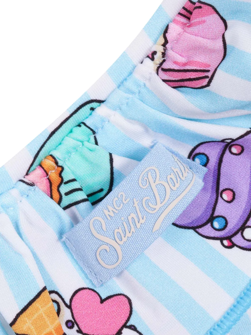 MC2 Saint Barth Kids Bikinibroek met capcake-print en ruches Blauw