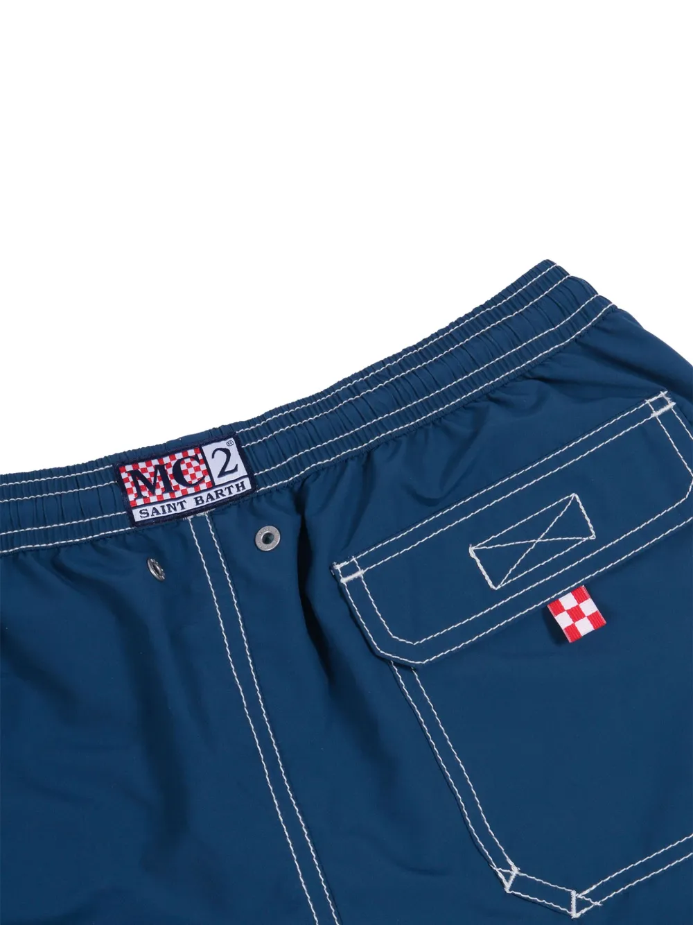 MC2 Saint Barth Kids Patmos JR zwembroek met contrasterende stiksels Blauw