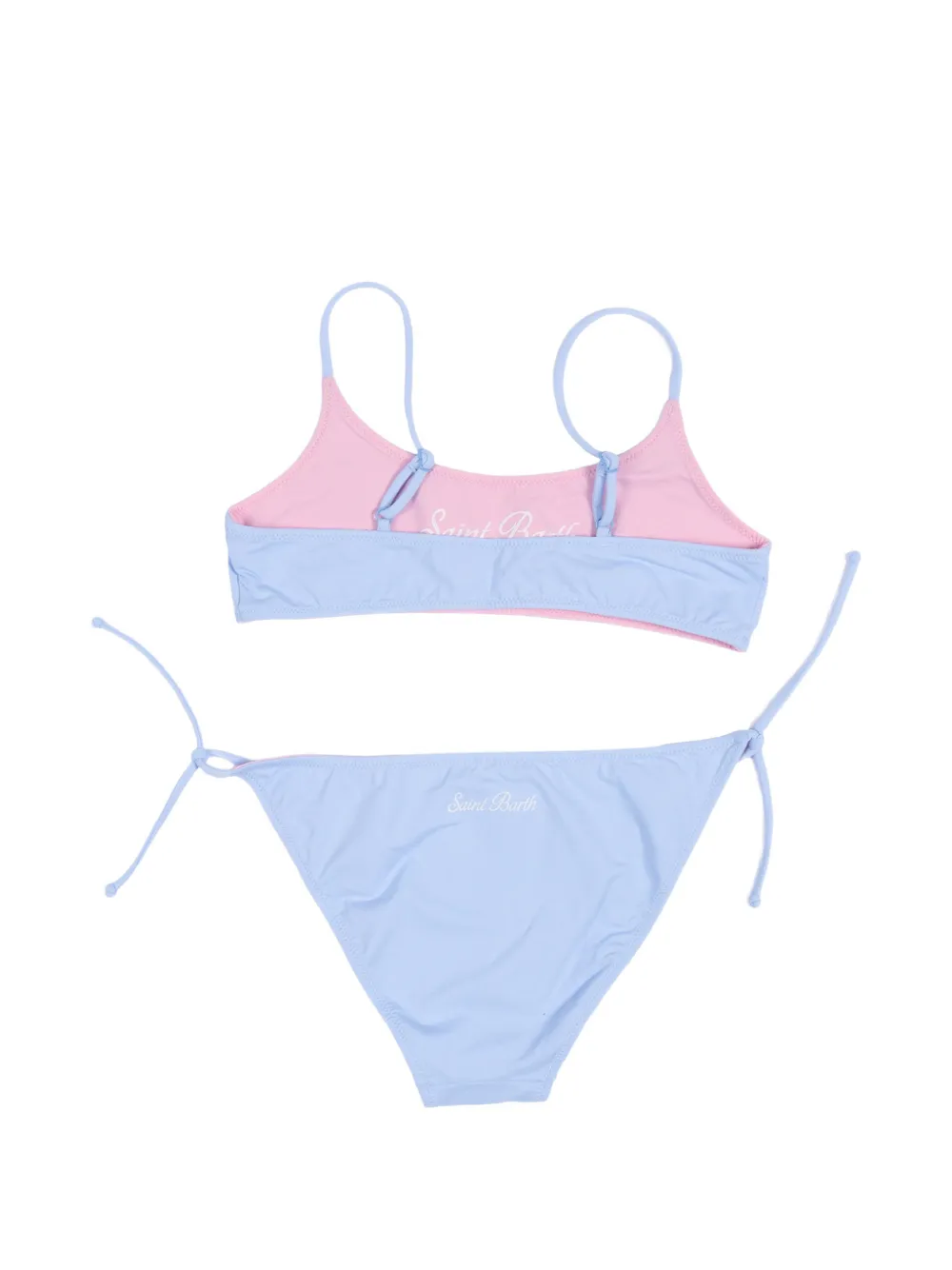 MC2 Saint Barth Kids Jaiden bikini met logopatch Blauw
