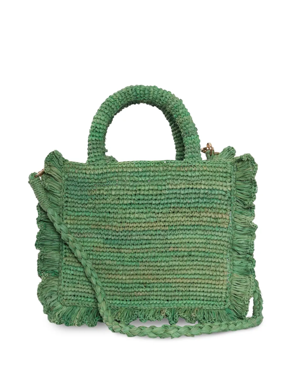 MC2 Saint Barth Shopper met ruches en borduurwerk Groen