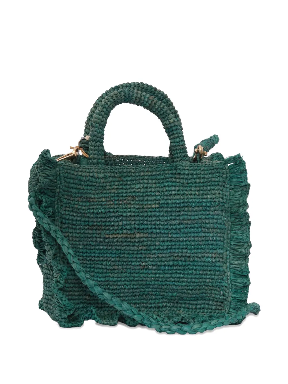 MC2 Saint Barth Kids Shopper met ruches en borduurwerk Groen