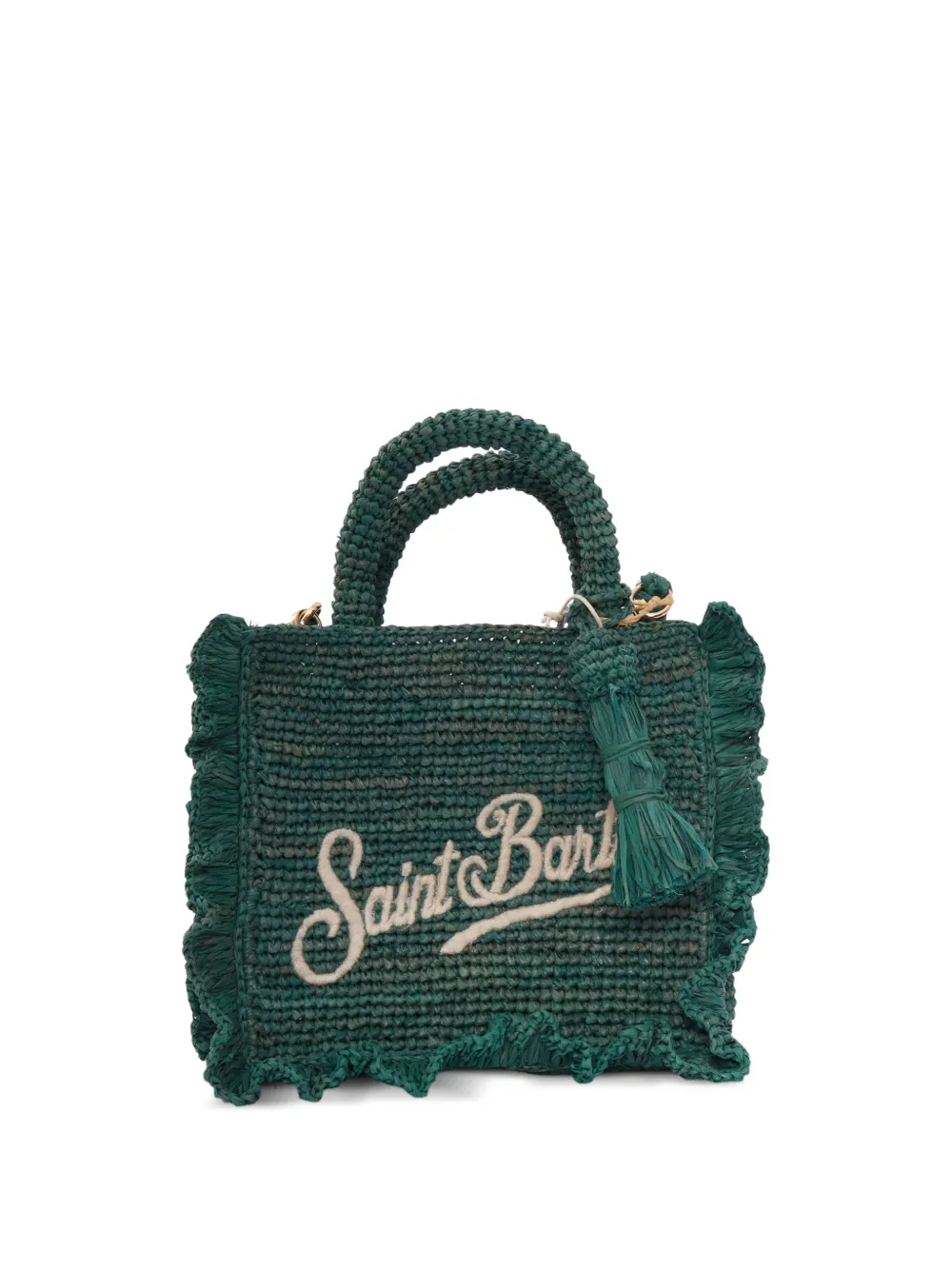 MC2 Saint Barth Kids Shopper met ruches en borduurwerk Groen