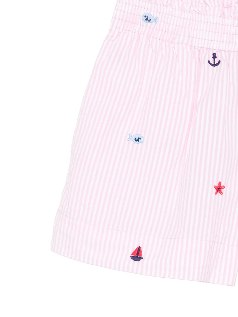 MC2 Saint Barth Kids Meave gestreepte shorts met borduurwerk Roze