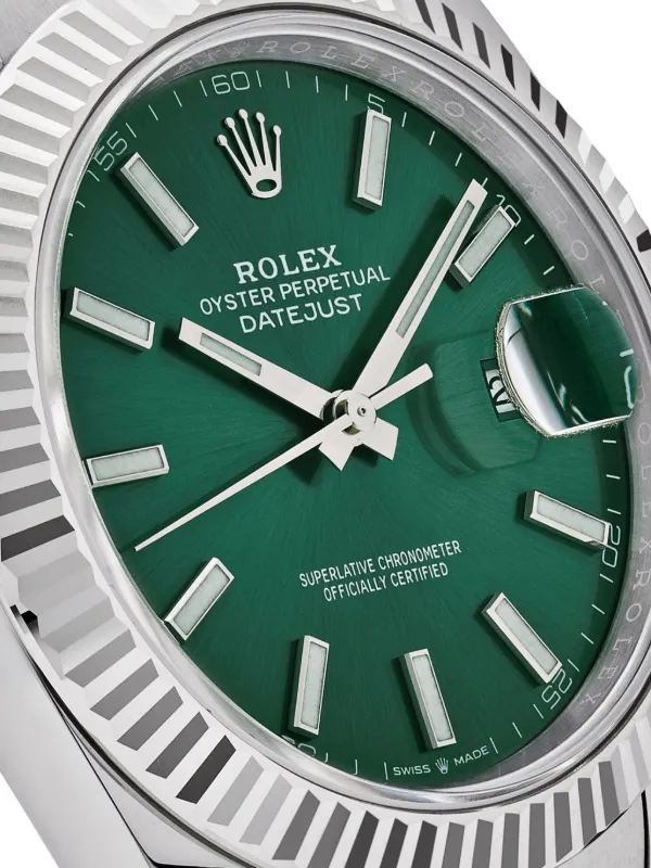 Rolex 2025 Unworn Datejust Wimbledon 41mm Watch | Green | FARFETCH