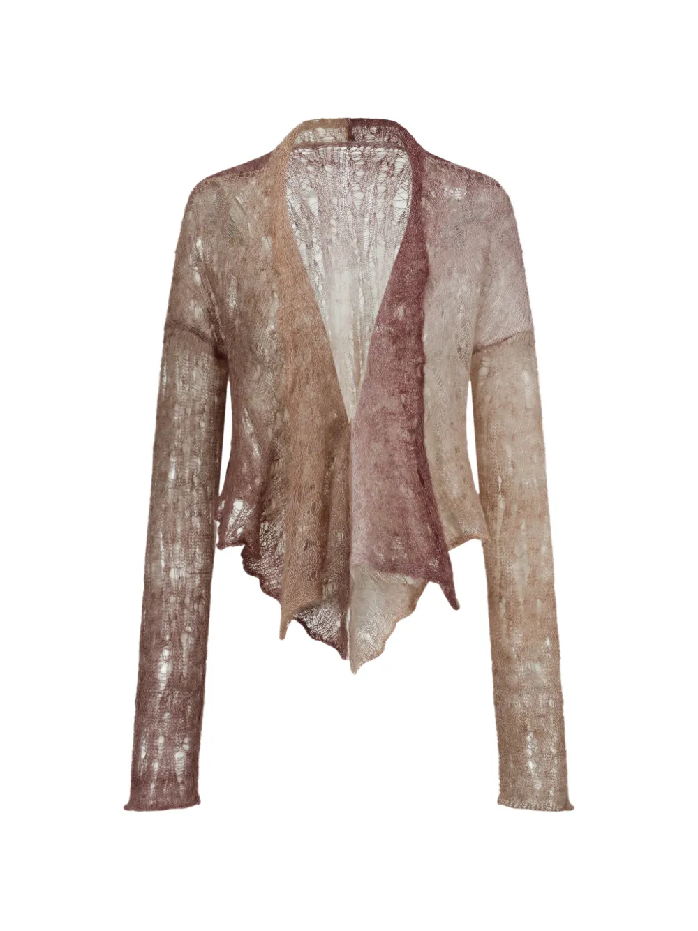 OUDE WAAG open-knit cardigan - Marrone