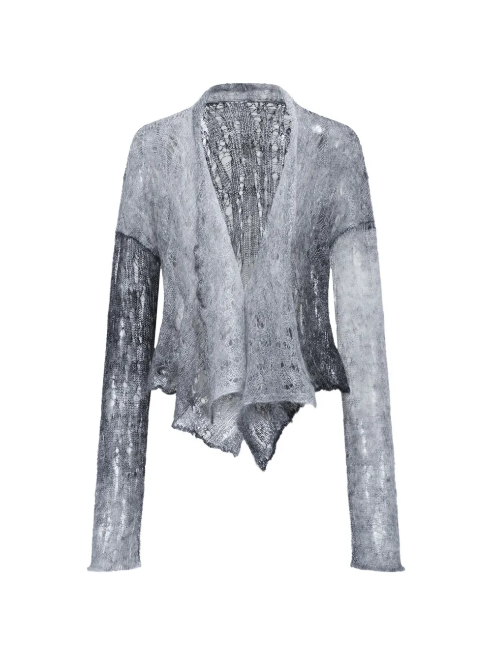 OUDE WAAG open-knit cardigan - Grigio