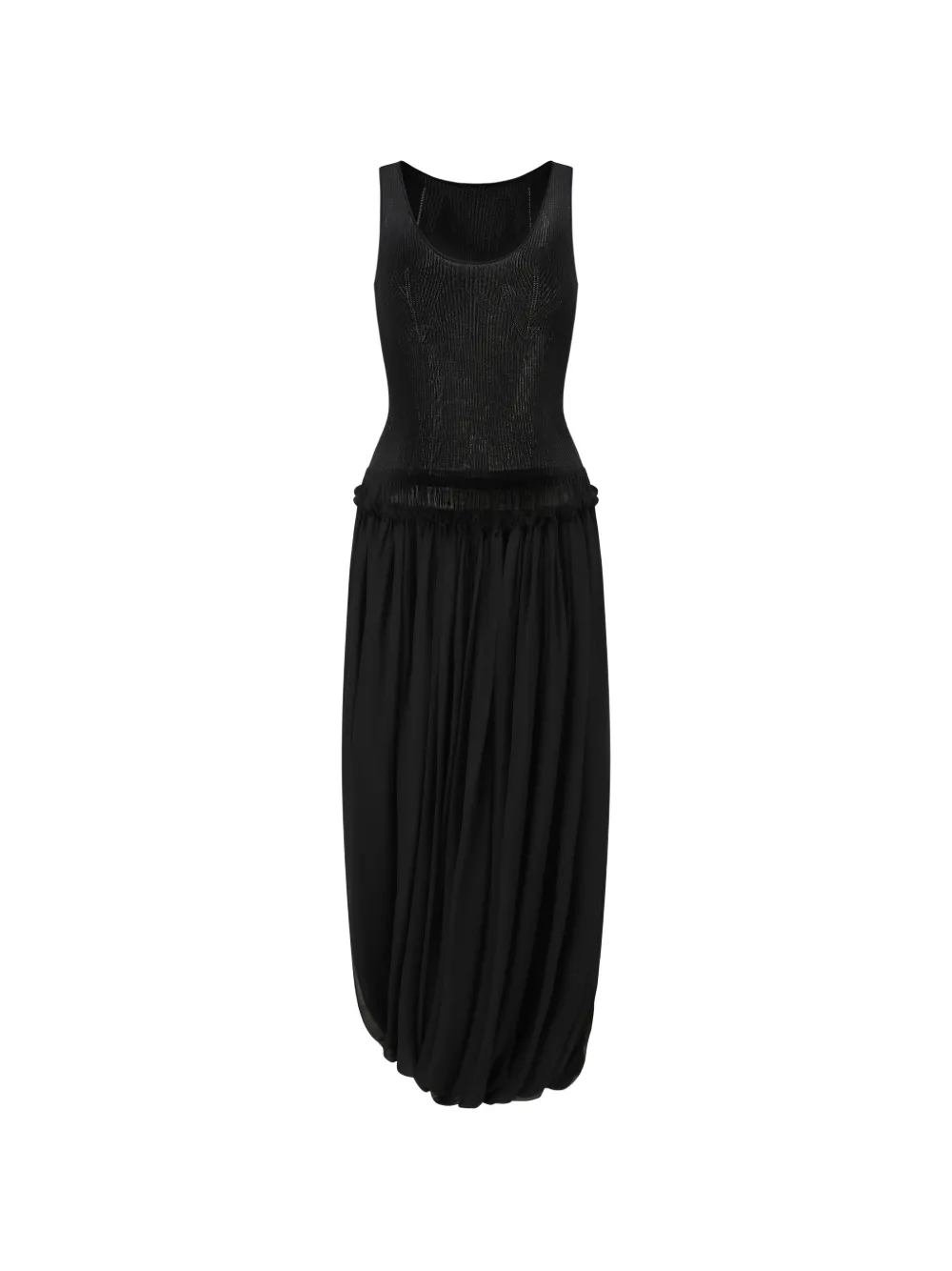 OUDE WAAG ruffled midi dress - Nero