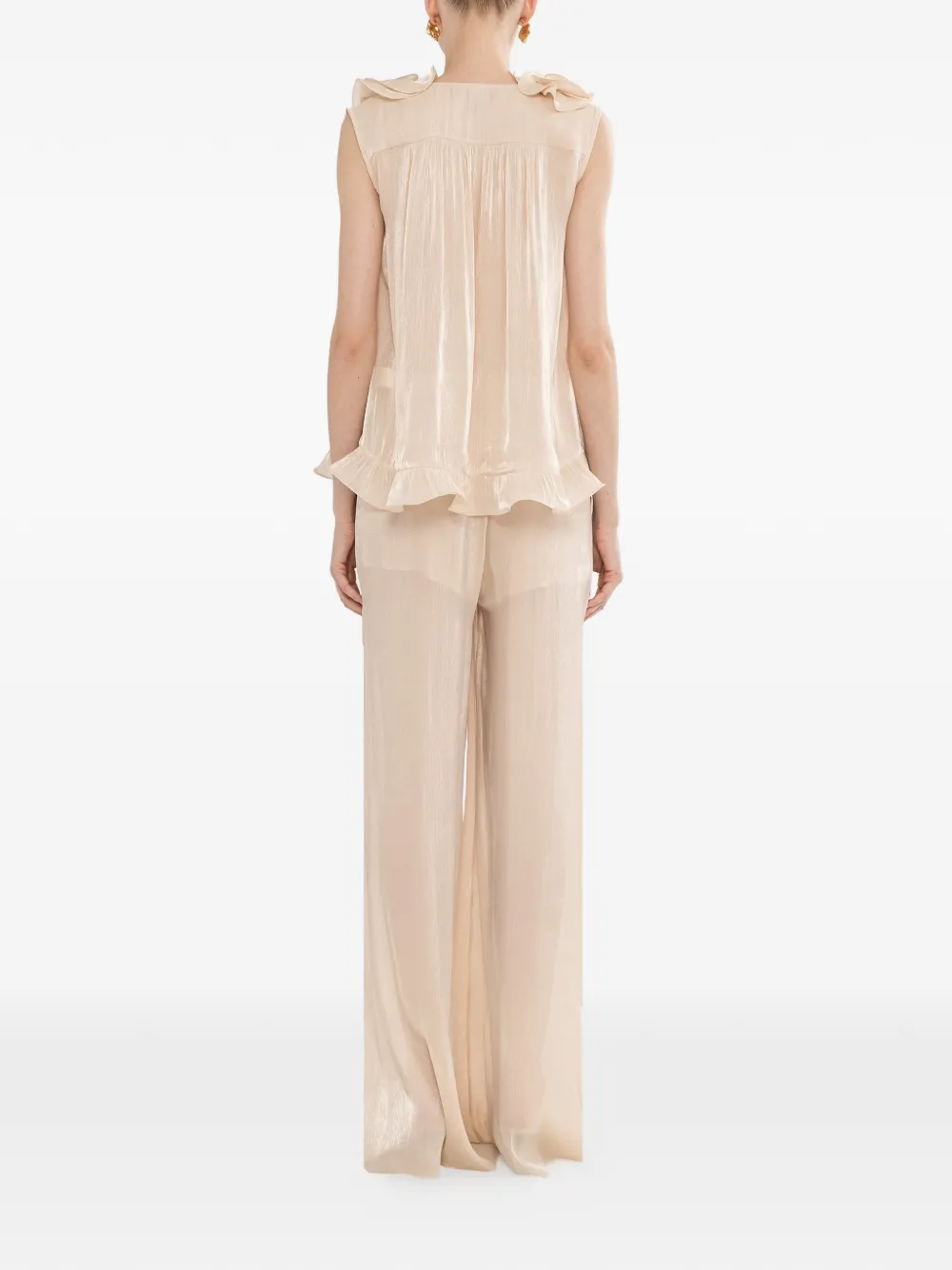 NISSA Broek met wijde pijpen Beige